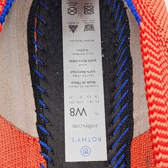 ROTHY'S Retired Marina Stripe Orange Persimmon Ballet Flats - Picture 7 of 7